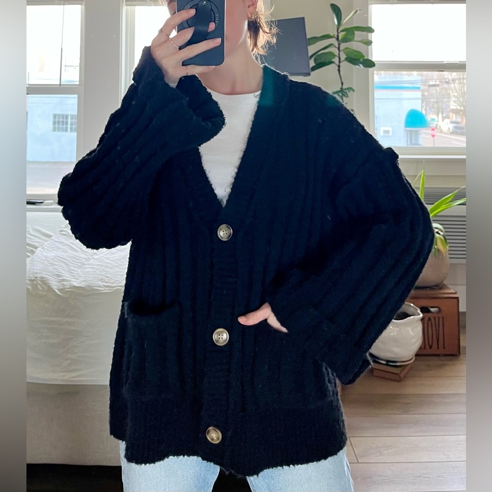 Easel Black Cardigan